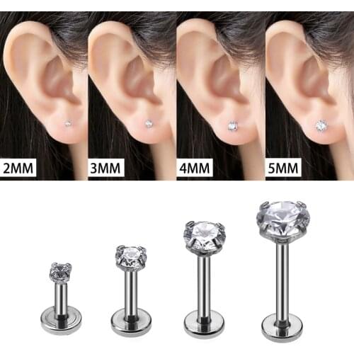 1PCSBoho Cubic Zirconia Earring Different Hoop Earrings Stainless Steel Stud Earring Jewelry Women Earings Fashion Jewelry 2021