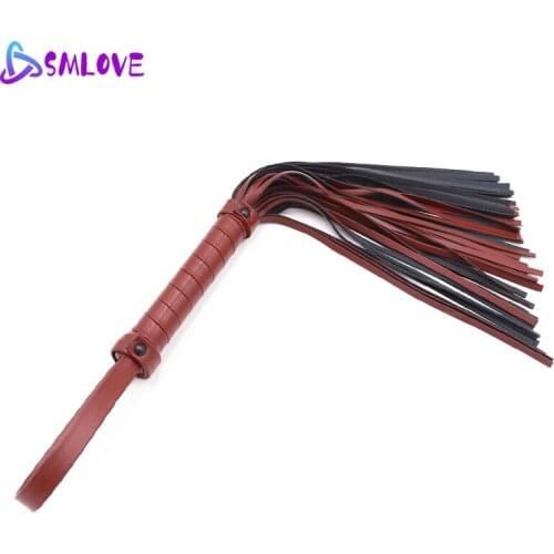 SMLOVE Maroon Whip Bdsm Sex Product Role-Playing Flogger Beat Whip Sex Toys For Men Women Adult Slave Game Flirting Accessories