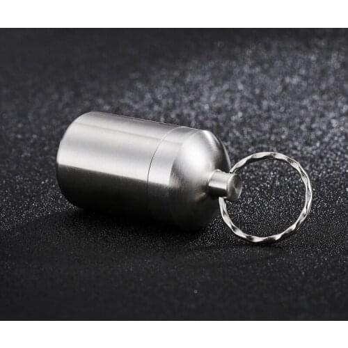 Outdoor Aluminum Alloy Bottle Portable Keychain Hanging Bottle Mini Waterproof Small Pot Emergency Pill Bottle Seal New