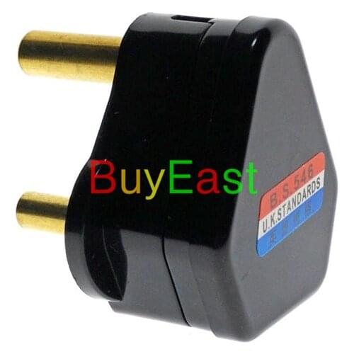 South Africa Travel Adapter Type M Large 15 amp BS 546 Rewireable Plug Black Color