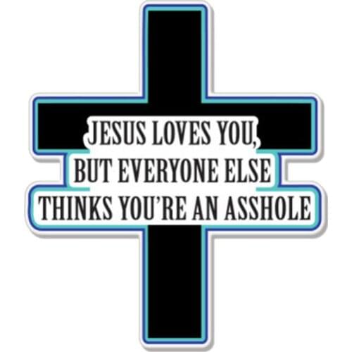 Jesus Loves You Funny PVC Motorcycle Car Sticker Waterproof Sun Protection Anti-UV Apply To Car Window Windshield Accessories