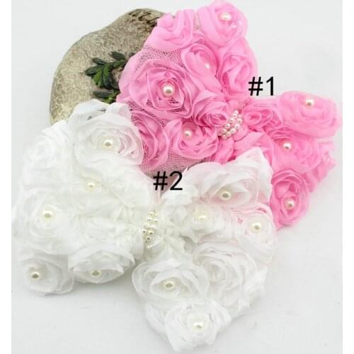 Dog hairpin Yorkshire tiara flower Teddy hair accessory accessories bow puppy cat jewelry handmade pearl pile flower bow hairpin