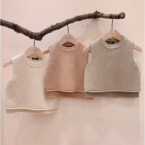 New Autumn Winter Baby Boys Girls Waistcoat Children Clothing Boys Girls Sleeveless Loose Vest Kids Thicken Knit Vest