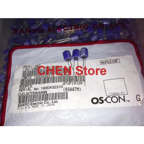 20PCS Sanyo OS-CON SA 6.3V47UF 6.3x7.8MM High polymer Motherboard 47UF 6.3V Solid State Capacitors purple 6SA47M