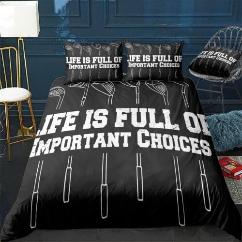 GOLFING QUOTE Duvet Cover Comfortable Quilt Home Decora Design Universal Bedding Set Bedclothes+Pillowcase 3pcs