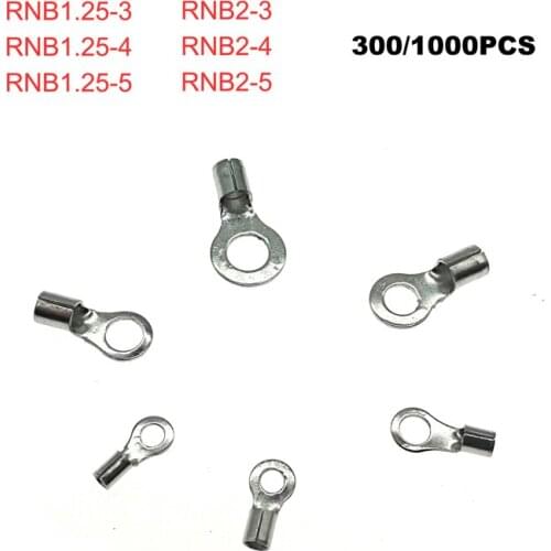 300/1000pcs Ring bare cord end terminals Electrical crimp terminal naked wire connector RNB1.25-3~RNB2-5 wiring cable ferrules