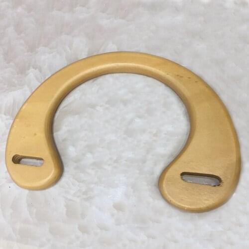 6 Inch nature Unique Wooden Half-round Shaped Handles Replacement For DIY Handbags Purse