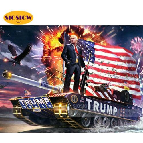 5D DIY Diamond Mosaic Embroidery Donald Trump America Flag DIY Diamond Art Painting Full Square Pictures Rhinestones Home Decor