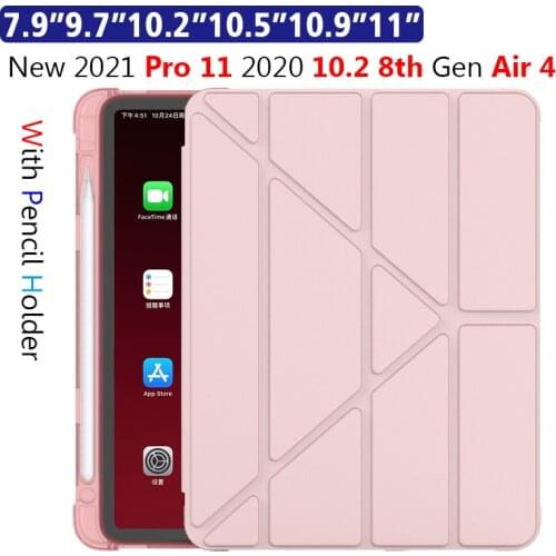 For iPad Air 4 Case 2020 iPad Pro 11 Case 2021 Funda iPad 10.2 inch Case 7th 8th Generation Case Air 3 Mini 5 9.7 Pencil Cases