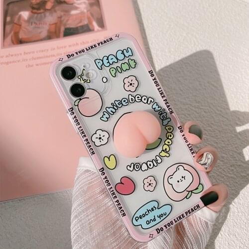Phone Case Mobile Shell For iphone11 XR XS 7/8/SE 2020 11pro Xs 7p/8plus X/Xs 12 12pro/max 12mini Summer cute peach peach ins
