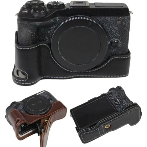 New Design Genuine Leather Camera Case Half Body Cover For Canon EOS M6 II EOSM6 II EOS M6 Mark II EOS M6II