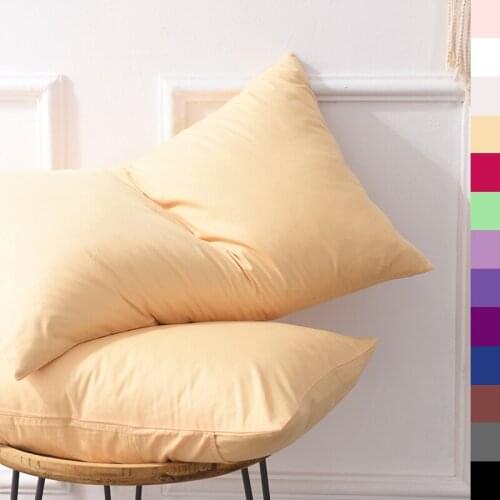 Custom Pillow case 70*70 Pure Cotton Luxury Solid Pillowcase 50*70 50*75 Decorative Pillow Cover Bedding for Hotel Apricot