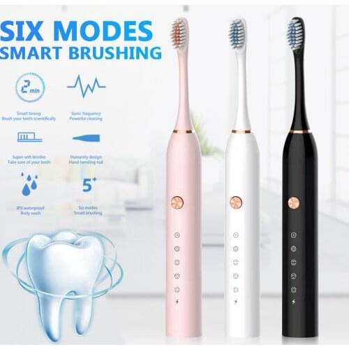 5 Modes Electric Toothbrush USB Rechargeable With 2*Replacement Brushheads Waterproof High Quality 60 Days Of Continuous Use