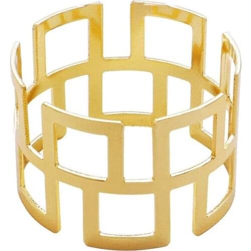 Napkin Ring 4 Pcs, Gold Napkin Ring Is Suitable for Party, Thanksgiving, Wedding Decoration or Leisure Table Decoration