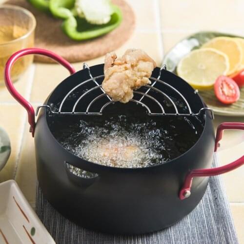 Kitchen tempura fryer household pot containing small household fryer oil filter bracket universal electromagnetic oven