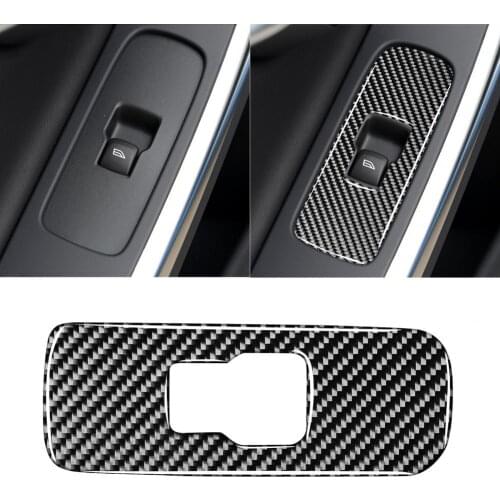 3Pcs Carbon Fiber Car Window Button Trim Lift Switch Cover Sticker for Volvo V60/S60 Right Drive