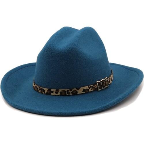 New Vintage Western wide brim Cowboy Hat For Men Wide Brim Cowboy Jazz Cap With Leather Belt Sombrero Cap Women fedora hat
