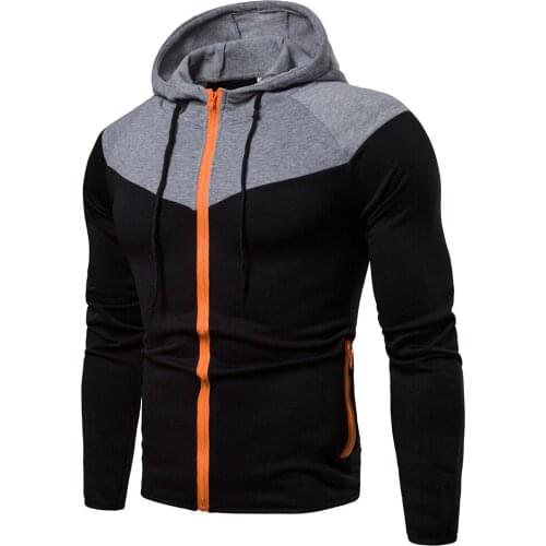 2020 Autumn Men Shirt Pockets Patchwork Korean Style Cotton Blends Zipper Long Sleeves Hooded Free Shipping