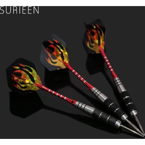 Professional 3 Pcs 22g Steel Needle Tip Darts Copper Electronic Dart With Grooved Aluminium Shafts & Nice Laser Flights & Barrel