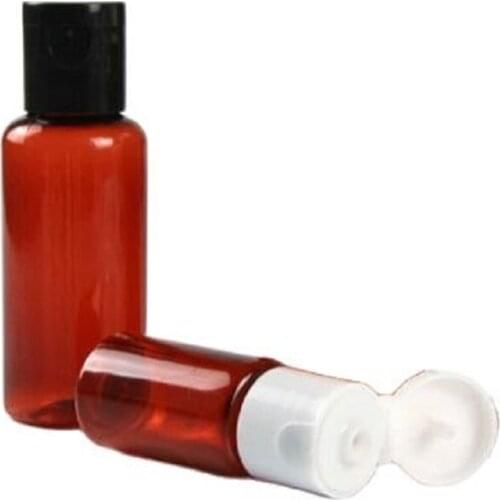 Empty Plastic Bottle 50ml Flip Cover Cosmetic Container Transparent Cover Plastic Bottle 100ml 100pcs