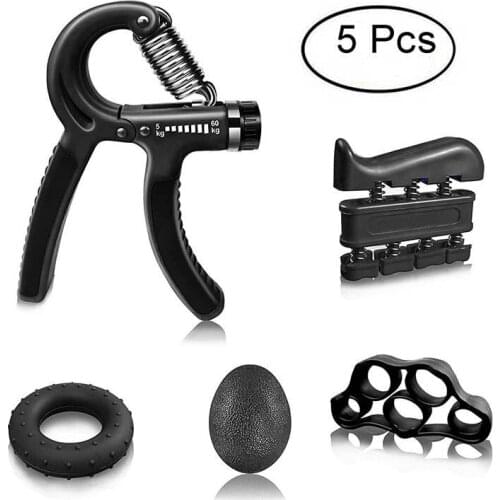 Hand Grip Strength Trainer Set With Forearm Exerciser Finger Stretcher Palm Ring Wrist Strengthener Fitness Ball Workout Kit