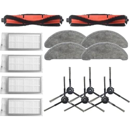 SANQ 16Pcs Mop Cloths Rolling Side Brush HEPA Filter For ROIDMI EVE Plus Robot Vacuum Cleaner Spare Parts