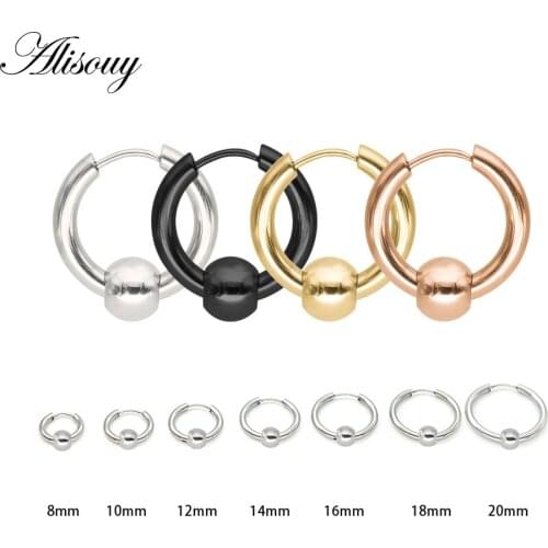 Alisouy 2 pieces Jewelry Earrings Lovers Circle Ear Ring Earrings For Women Men unisex Earrings Female Hip Hop Hoop Earrings