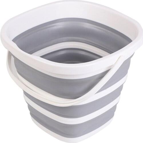 Silicone Bucket for Fishing Promotion Folding Bucket Car Wash Outdoor Fishing Supplies Square 10L Bathroom Kitchen Camp Bucket