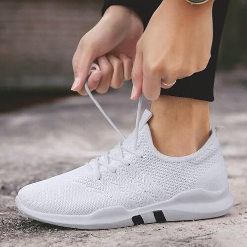 Stretch Knit Grey Black White Trainers for Men Sport Shoes New Trending Sneakers Men Sport Casual Shoes Calzado Hombre Verano