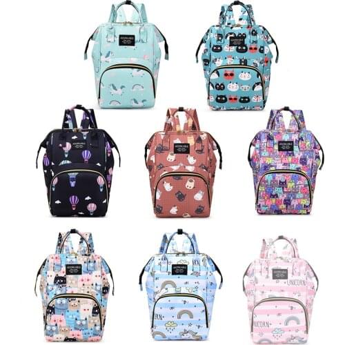 Diaper Bag Fashion Women Rainbow Ballon Cats Printing Mummy Large Capacity Handbags Nappy Milk Bottle Stroller Organizer