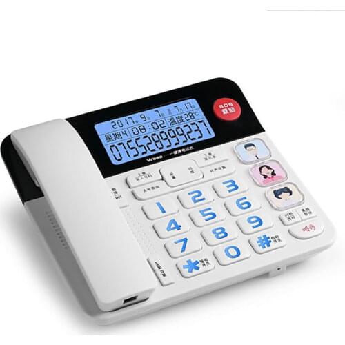 Hands-Free Dial Photo Memory Corded Phone One-Touch 3 Photo Buttons, Big Button Keypad, SOS Function, for Senior Elders