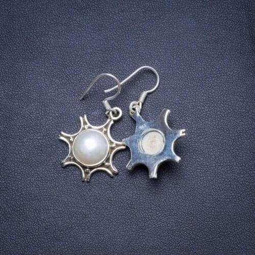 Natural River Pearl Handmade Unique 925 Sterling Silver Earrings 1.5" X4751
