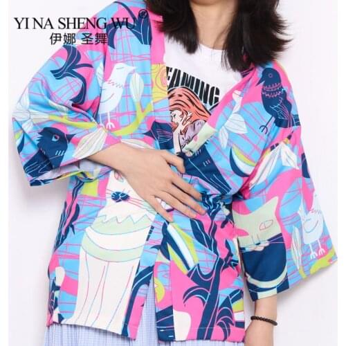 With Belt Woman Japanese Kimono Cardigan Cosplay Shirt Blouse For Men Women Japanese Yukata Female Summer Beach Kimono Unisex