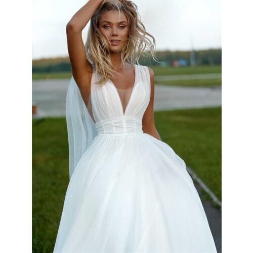 Wedding Dresses Bohemian Lace Half Sleeve Scoop Neck A Line Boho Garden Wedding Vestido De Novia Bridal Gown