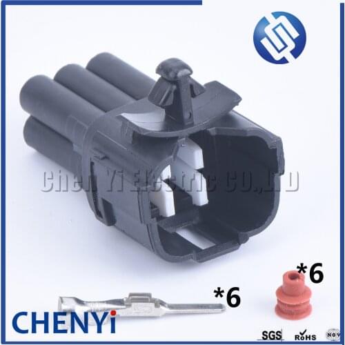 1 set 6 pin 6188-0209 6189-0368 Auto Waterproof Electric Wiring Harness Cable Sealed Male Sockets