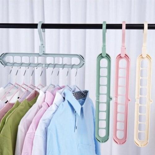 1pc Rotatable 9-hole Storage Racks Multifunctional Folding Magic Household Clothes Drying Clothes Hanging Storage Clothes Rack