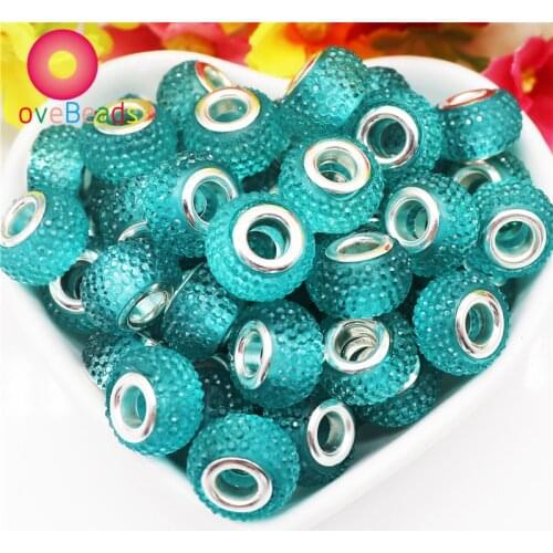 10Pcs Large Hole European Spacer Beads Slide Charm Rondelle Beads Charms Fit Pandora Bracelet Chain Spacer Necklace Jewelry DIY