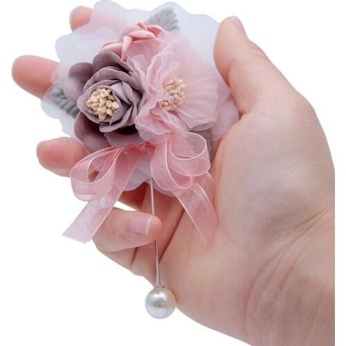 10 pcs/lot flower Wedding Groom Groomsmen Boutonniere Handmade Suit Corsage Brooch Buttonhole Flowers