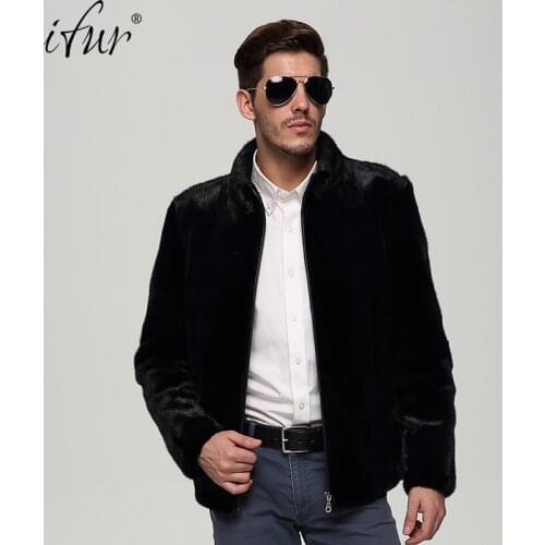 2021 Lapel collar Men Hooded Spring Mens Mink Female mink grass Coat Youth Motorcycle Biker Mens real Fur Coats Brand