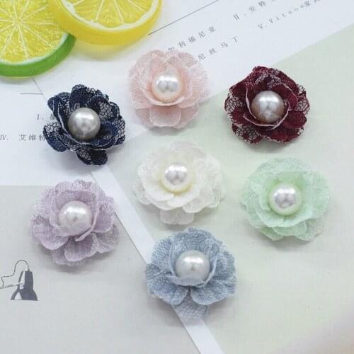 4Pcs 3D Flower Patch Flower Applique Fabric Patches for Dress Hair Clothes Fabric Flowers For Dresses Diy Craft