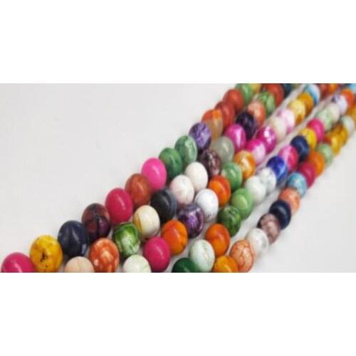 Natural Popcorn agate Ice burst dragon pattern Round Spacers Loose Beads For Jewelry Making DIY Bracelets Necklace Accessories