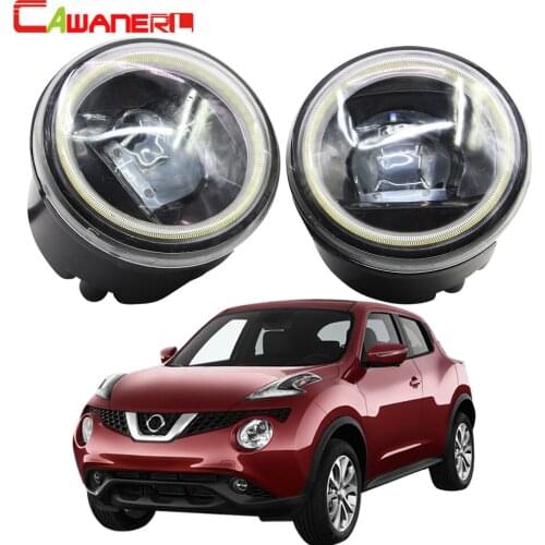 Cawanerl For Nissan Juke F15 Hatchback Car LED Fog Light Kit Angel Eye Daytime Running Light 4000LM 12V 2010 2011 2012 2013 2014