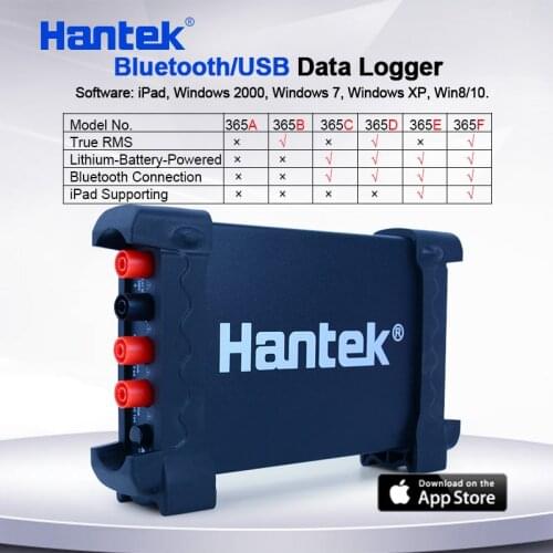 Digital Data Logger Recorder Hantek 365F PC USB bluetooth wireless virtual Multimeter True RMS 4 channel True RMS Support iPad
