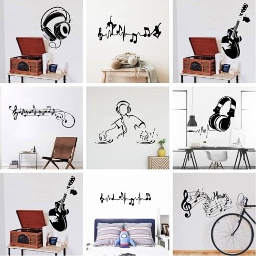 Decorative Music Wall Sticker For Kids Room Decoration Bar Home Bedroom Decor Wall Decal Wallpaper Decals Stickers