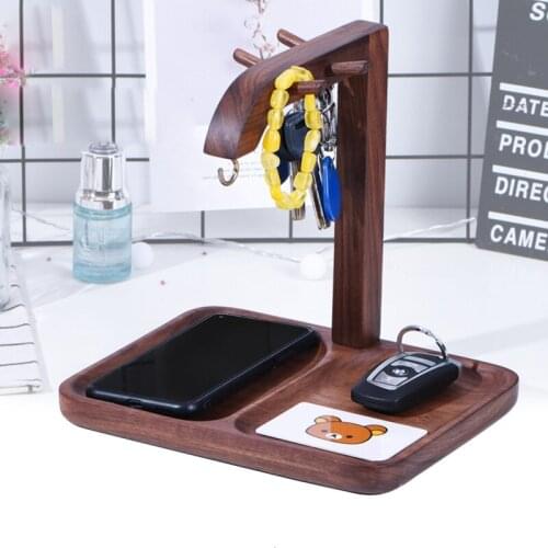 Wooden Organizer Entrance Key Storage Holder Living Room Desktop Shelf Nordic Sundries Storage Tray Creative Modern Home Decor