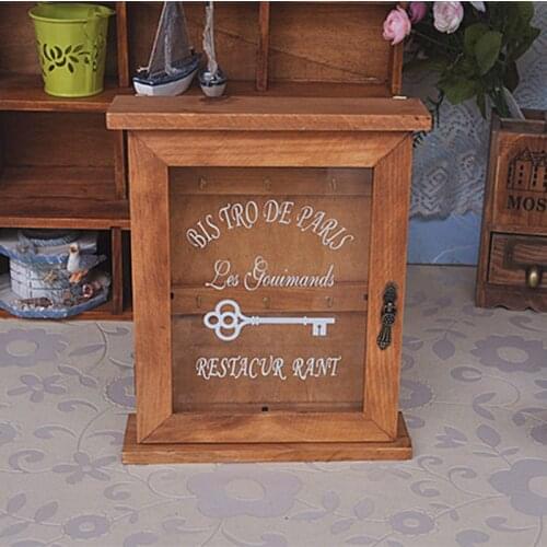 Wooden key collect box Vintage wooden key storage case Wall Hanger Key Hook Box Garden Wooden storage Box