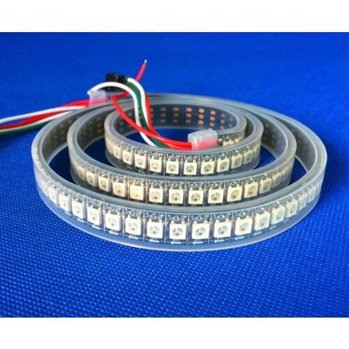 Addressable 1m 144LEDs/m DC5V WS2812B led pixel strip,waterproof in silicon tube,with 144pixels/M;BLACK PCB;IP66