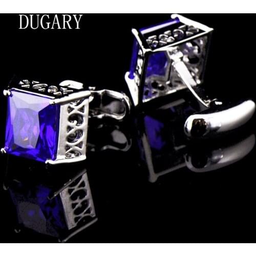 DUGARY Jewelry shirt cufflink for mens Brand designer Cuffs link Button male crystal High Quality Luxury Wedding Free Shipping