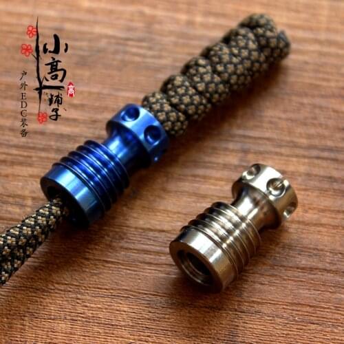 EDC Titanium Small Pendant DIY Beads Titanium Alloy Paracord Bead Keyring Zipper Accessory Bracelet Beads Tool Keychain