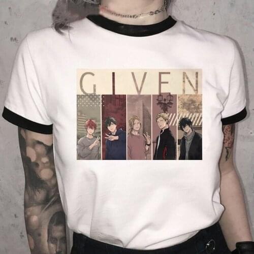 Give Graphic Print T-shirt Unisex Y2k Summer Tshirt Women/men Yaoi Harajuku Aesthetic Tops Japanese Anime Style T Shirt Female
